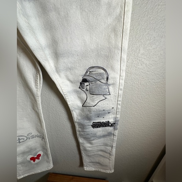 Hand-Painted Calvin Klein Jeans – Theme Park Inspired (Darth-Inspo) – 33x30 - Picture 1 of 8